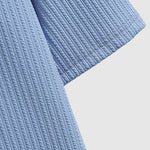 Men's solid color striped texture round neck short-sleeved T-shirt