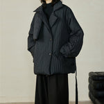 Winter Waist Cinched White Duck Down Warm Jacket