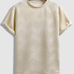 Men's geometric jacquard round neck short-sleeved T-shirt casual shorts set