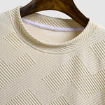 Men's geometric jacquard round neck short-sleeved T-shirt casual shorts set
