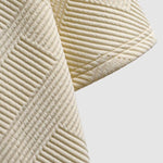 Men's geometric textured jacquard casual round neck short-sleeved T-shirt