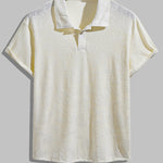 Men's Chinese style jacquard lapel short sleeve polo