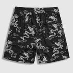 Men's Chinese Dragon Totem Satin Casual Shorts