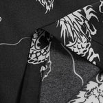 Men's Dragon Totem Satin Chinese Style Kimono Casual Shorts Set