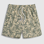 Men's Retro Floral Cuban Collar Shirt Casual Shorts Set