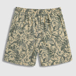 Men's Retro Floral Elastic Waist Casual Shorts