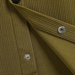 Men's textured double pocket button cargo short sleeve shirt