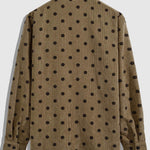 Men's Polka Dot Corduroy Button-Down Casual Long Sleeve Shirt