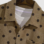 Men's Polka Dot Corduroy Button-Down Casual Long Sleeve Shirt