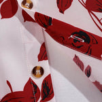Men's Rose Print Skin-Friendly Casual Button Short sleeve Shirt