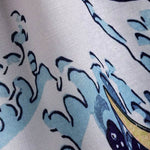 Men's Japanese wave print short-sleeved shirt
