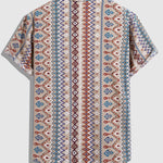 Men's Aztec Retro Print Skin-Friendly Casual Short Sleeve Shirt