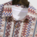 Men's Aztec Retro Print Skin-Friendly Casual Short Sleeve Shirt