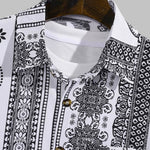 Men's Retro Floral Print Skin-Friendly Casual Button Short Sleeve Shirt