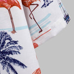 Men's Flamingo Print Casual Short Sleeve Shirt
