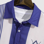 Men's Color Block Striped Print Casual Shirt