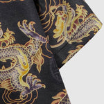 Men's Chinese Dragon Print Casual Short Sleeve Shirt