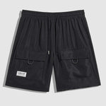 Men's Casual Double Pocket Drawstring Elastic Waist Shorts
