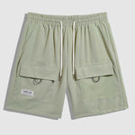 Men's Casual Double Pocket Drawstring Elastic Waist Shorts