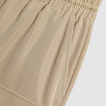 Men's Casual Double Pocket Drawstring Elastic Waist Shorts