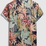 Men's Maple Leaf Print Casual Short Sleeve Shirt