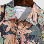 Men's Maple Leaf Print Casual Short Sleeve Shirt