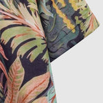 Men's Maple Leaf Print Casual Short Sleeve Shirt