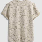 Men's Suede Speckled Pattern Casual Round Neck Short Sleeve T-shirt