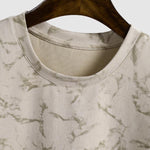Men's Suede Speckled Pattern Casual Round Neck Short Sleeve T-shirt