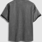 Men's Solid Color Suede Round Neck Short Sleeve T-shirt