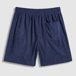 Men's Corduroy Half Button Short Sleeve Shirt Casual Shorts Set