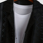 Men's knitted hollow casual shirt  shorts set