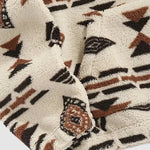 Men's  Faux Sherpa Retro Aztec Pattern Hooded Sweatshirt