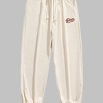 Men's corduroy letter embroidered preppy casual pants