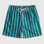 Men's Classic Striped Double-Layer Mesh Beach Swim Shorts
