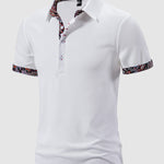 Men's Paisley Color Block Casual Business Lapel Short Sleeve POLO