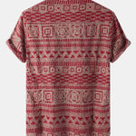 Men's Ethnic Hawaiian Print Casual Short Sleeve Shirt