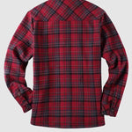 Men's Classic Red Plaid Fleece-lined Thermal Shirt Jacket