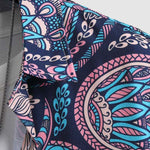 Men's Vintage Paisley Print Short Sleeve Shirt Shorts Set