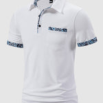 Men's Paisley Color Block Lapel Short Sleeve POLO
