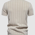 Men's solid color knitted texture casual short-sleeved POLO