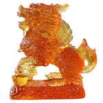 Buddha Stones Feng Shui Kirin Handmade Liuli Crystal Art Piece Fortune Home Office Decoration