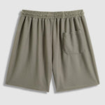 Men's Textured Comfortable Elastic Waist Solid Color Shorts