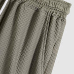 Men's Textured Comfortable Elastic Waist Solid Color Shorts