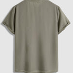 Men's Textured Comfortable Solid Color Short Sleeve T-shirt