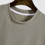 Men's Textured Comfortable Solid Color Short Sleeve T-shirt