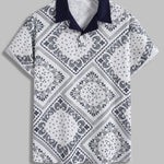 Men's Paisley Print Business Casual Lapel POLO