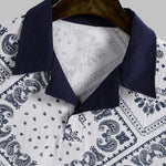Men's Ethnic Paisley Print POLO Short Sleeve Shirt  Shorts Set