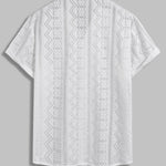Men's knitted hollow short-sleeved shirt