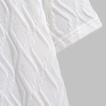 Men's Diamond Pattern Fabric Casual Round Neck Short Sleeve T-shirt